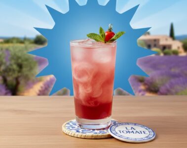 Un cocktail Tomate (pastis-grenadine)